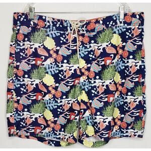Nautica Men’s Swimsuit Trunks XL Multicolor Ocean Theme Mesh Lining